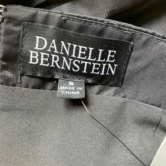 NWT Danielle Bernstein WeWoreWhat Black Satin Mini Dress Size 8 - Picture 5 of 7